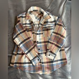 Oversized plaid shacket